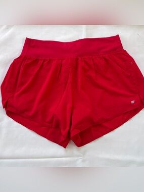 Fabletics Bright Red High-Waist Athletic Shorts